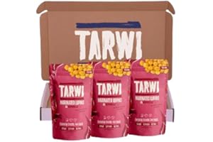 Tarwi 100% Natural Lupins with Chilli High Protein Keto Snack Low Sugar Pouches Plant Protein Low Carbs High Fibre Vegan Snacks Marinated Lupini Beans - 3 x 70g Pouches