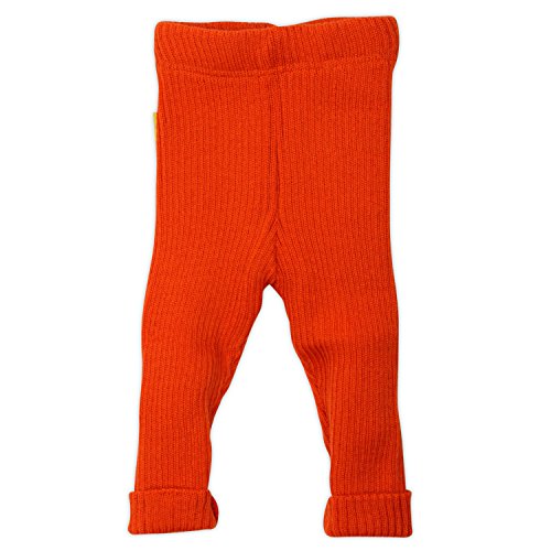Disana Knitted Baby Leggings/Trousers in Organic Merino Wool-Orange-62/68 3-6m