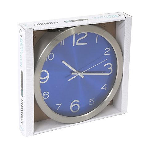 Platinet Midnight Wanduhr – 25 cm – blau/silber - 5