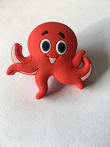 Preisvergleich Produktbild Knauf / Griffe für Kinder, Kinderkleiderschrank, Schrank mit roten Oktopus