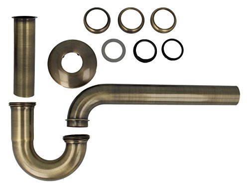 tecuro 1 1/4″ Röhrengeruchsverschluss Siphon Sifon für Waschtisch – messing bronciert – lange Ausführung - 2
