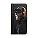 Produktbild licaso iPhone 7 Faltbare Kunstleder Hülle in Schwarz mit Cool Ape Klappbare Leder Handy Hülle mit Magnetverschluss - 2in1 Smartphone Flip Case & Brieftasche Portemonnaie Zubehör