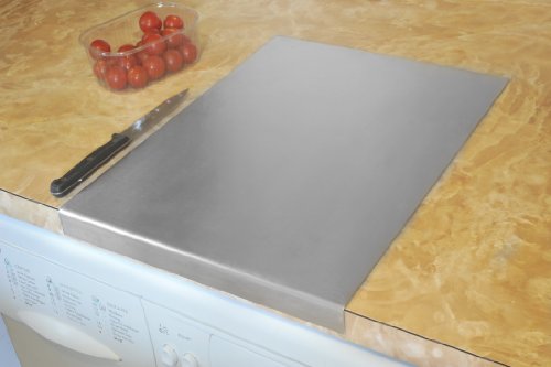 Arbeitsplatten-Schutz / Abdeckung aus Edelstahl, runde Kanten, 500 x 500 mm (B x T) Inklusive rutschfeste Standfüße - 4