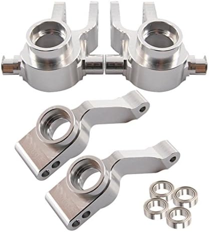 Yiguo Rear Knuckle Arm &amp; Steering Hub Carrier &amp; Ball Bearing for 1:10 Traxxas Slash 4X4 Upgrade Parts Silver