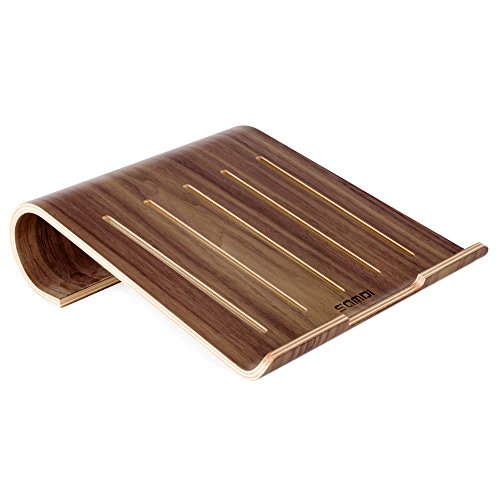 SAMDI Hölzerne Kühlung Ständer | Universal Elegante Halter Halterung Dock aus Holz für MacBook Air/Pro Retina-iPad Pro Tablet Laptop PC Notebook(Braun)