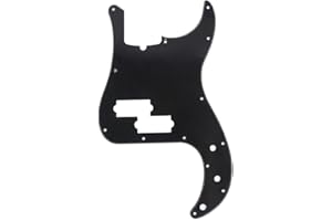 Musiclily Pro 13 Agujeros Estilo Moderno P Bass Pickguard Golpeador para Bajo Precision Bass de Fabricación Americana de 4 Cuerdas,1 capa Negro