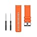 Produktbild Garmin Fenix/Fenix 2 Armband Silikon + 2 Stücke Schraubendreher, Unisex Soft Silicone Smart Watch Uhrenarmband Ersatzarmband für Garmin Fenix/Fenix 2 in 8 Farben. (Orange)