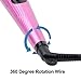 CkeyiN® 360 Degree Rotation Cord Hair Rollers Curling Iron Wand Electric Ceramic Hair Curler Spiral Styling Tools (Pink)