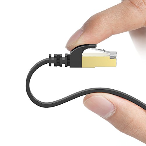20m – CAT.6 Ethernet Gigabit Lan Netzwerkkabel (RJ45) CAT6 Flachkabel 10/100/1000Mbit/s Patchkabel kompatibel zu CAT.5 / CAT.5e / CAT.7 Switch/Router/Modem/Patchpannel/PS4/Wii/XBOX LOVICOOL Schwarz - 4