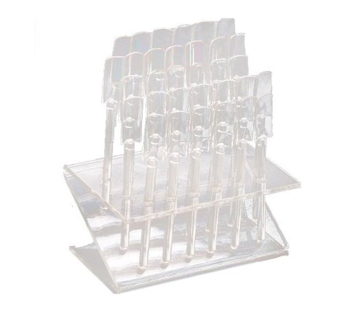 FOONEE 32 Pcs Clear UV Gel Acrylic Nail Art Tips Samples Pop Stick with Display Stand