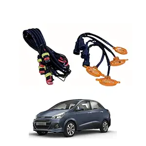 PRIKNIK LED Grille Lights Amber Yellow Grill Led with Fuse Adapter Wiring Harness Kit (4PCS, Amber Shell with Amber Light) Compatible with Xcent