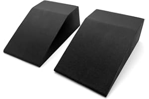 StrongTek Yoga Foam Wedge Blocks (Pair) Soft Wrist Wedge, Supportive Foot Exercise Accessories, Balance, Strength, Yoga Strap, Pilate, Fitness, Squat, Pushup, Plank, EVA Riser yoga block set (black)