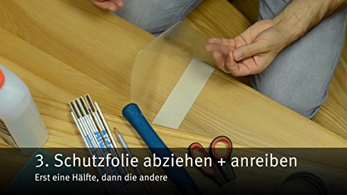 Anti-Rutsch Stufenmatten für Treppen | PremiumPlus-Qualität: extrem dünn & transparent | 2-in-1: Stufenschutz & Rutschschutz | Rutschhemmung R10 nach DIN 51130 | Sichere und einfache Montage: vollflächig selbstklebend | Pflegeleicht & hygienisch (180 x 600 mm – rechteckig) - 7