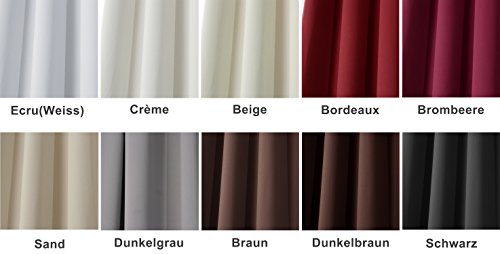 2er Set Gardine Vorhang Verdunkelungsvorhang , Thermovorhang blickdicht mit Ösen , Verdunkelungsgardine schwere Ösenschal , 135x225cm , Grau-Weiss (Kalk Weiß) , VH5878ws-2 - 7