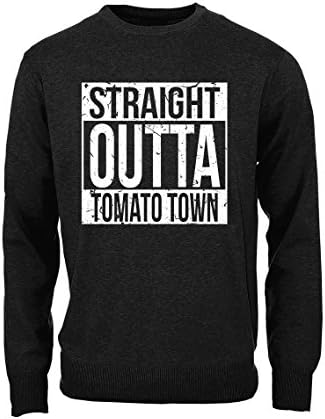 RiotBunny Straight Outta Tomato Town Battle Royale Online Gaming Popular Game Inspired Men's Sweatshirt Pullover Black Small