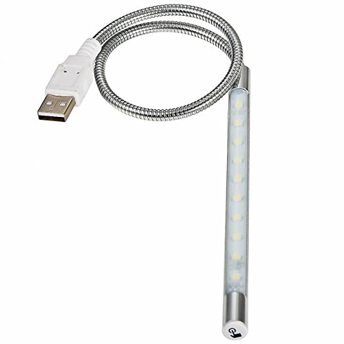 Preisvergleich Produktbild Lampada USB 40cm Flessibile 10LED Dimmerabile per Notebook, Silver