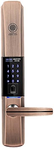 KUFENG Modern Smart home fingerprint lock security door lock electronic credit card lock KF616 (red copper)