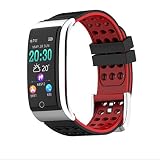 Farbdisplay Smart Armband ECG Herzfrequenz Blutdrucküberwachung Bewegungsschritt Wasserdichte Smart Watch (Color : Black, Größe : 23cm)