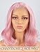 Produktbild Chantiche Baby Pink Bob Lace Front Wigs for Ladies Cosplay Party Free Part Short Wavy Synthetic Wigs Heat Resistant