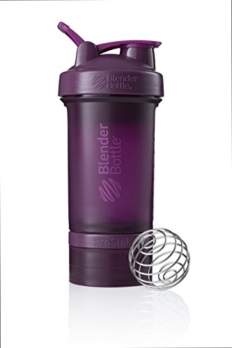 BlenderBottle ProStak Full Color Botella de Agua y Accesorios, Unisex Adulto, Plum, 650 ml