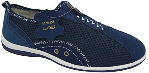 Knixmax Womens Zip Leather Mesh Trainers Low-Top Lightweight Slip On Casual Pumps Sneakers