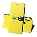 Produktbild Miagon für Xiaomi Redmi Note 7 Flip Hülle,Süß Biene Seide Texturiert Wallet Case Handyhülle PU Leder Tasche Case Karten Steckplätzen Ständer Schutzhülle,Gelb
