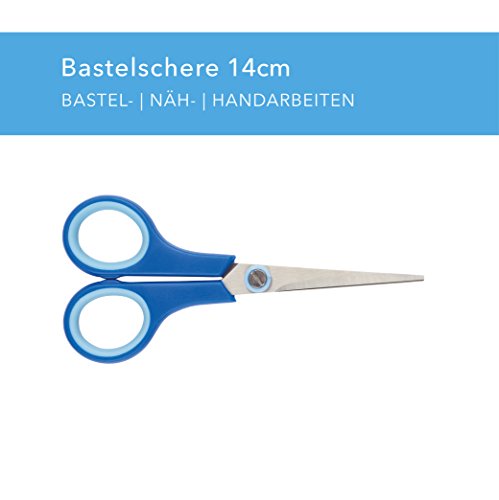 Bestpoint ® Scheren-Set 3-teilig aus gehärtetem Edelstahl mit Gummigriff | bestehend aus Haushaltsschere (Küchenschere/Büroschere), Bastelschere und Schneideschere | auch für Linkshänder - 5