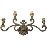 Applique ottone 4 luci giglio