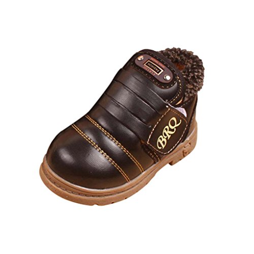 Tefamore Zapatos Bebe Botas de Nieve de Cortical de Caliente para Primeros Caminantes (Tamaño:25, Negro)
