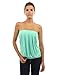 PattyBoutik Women's Pleated Tube Top (Mint Green 12)