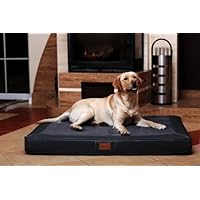 [Gesponsert]tierlando® OS5-AL-02 Oscar VIP Ortho-MEDIC LUXUS Memory Foam Orthopädische Visco Matratze Hundebett orthopädisch Gr. XL 120cm VELOURS Kunstleder Graphit Grau