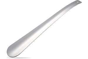 S & S PRODUCTS Long Handled Shoe Horn 30cm Long Metal Stainless Steel Shoehorn Comfort Grip for Easy Slide Boots Shoes Portable Long Shoe Spoon For Men Women With Hanging Hole
