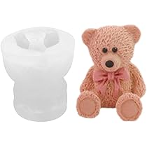 KZXCVS Silikonform Bärchen - 3D Bärenform Für Kerzen & Bastelarbeiten
