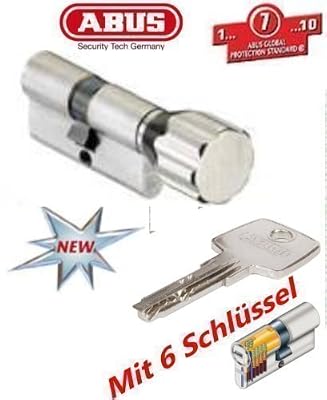 Abus EC550 Cylindre de porte à bouton avec 6 clés 45/45 mm