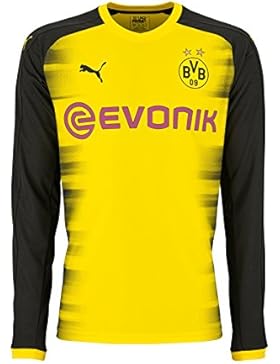Puma Herren Bvb Ls Int'l Replica Shirt with Sponsor Logo T-Shirt