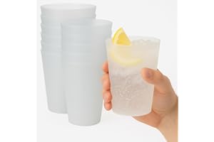 SANJOMA CHEMICAL SOLUTIONS 100 Vasos Reutilizables 480 ml Sanjoma | Plástico Duro y Transparente Reforzado | Resistentes y Duraderos Aptos para lavavajillas | Ideales para Cubatas, Cerveza, Sidra, Fiestas y Eventos | Sin BPA