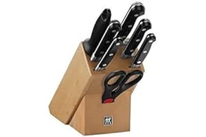 Zwilling Bloque de cuchillos, 8 piezas, bloque de madera, cuchillos y tijeras de acero inoxidable especial/mango de plástico, Profesional S