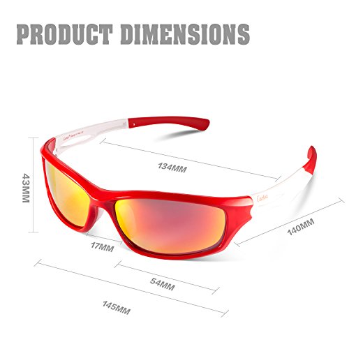 Carfia Polarisierte Sport Sonnenbrille 100% UV400 Schutz Sportbrille Radbrille für Damen und Herren Ski Radfahren Angeln Laufen Autofahren Golf Baseball, TR90 Bruchfest und Superleicht - 2