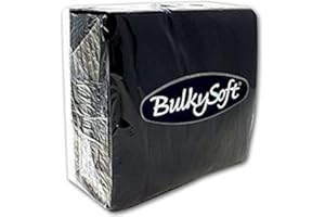 KARCUSINY Paper Serviettes Soft Napkins 40x40cm 2PLY BulkySoft Solid Colours Choose Colours (Black, 100)