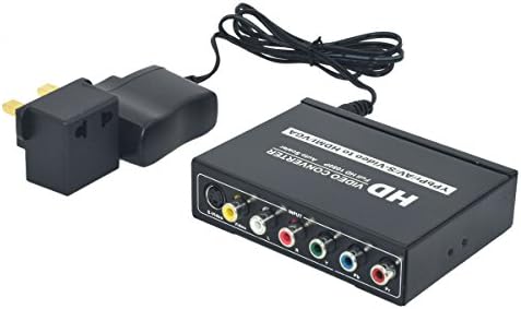 Just Buy It Ypbpr Composite RGB AV 3RCA CVBS S-video and RL audio to HDMI and VGA Stereo 3.5mm audio ouput Video Converter Adapter Support OSD upscaler 720P and 1080P for Macbook Apple TV Amazon Fire TV Blu-Ray DVD SKY TV DVD Set-top Box HD Player Game Console PS2 PS3 PS4 PSP WII XBO X360