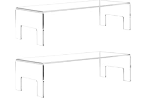 TopHomer 2 Pezzi Espositore in Acrilico Trasparente, Alzate in Acrilico per Figurine, Buffet, Bambole, Cosmetici, Dessert e Cupcake