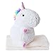 Produktbild TE-Trend Baby Plüsch Einhornkissen Einhorn Kuscheltier Unicorn 40cm Kissen Kuschel Decke weiß