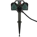 Unitec Erdspieß mit Doppelsteckdose, Fernbedienung, 44227