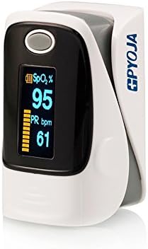 GPYOJA Fingertip Pulse Oximeter &amp; Blood Oxygen Saturation Monito - Heart Rate Monitor For Adult,with carrying case(Jet Black)lanyard,with Alarm setting,Sports use only,CE Approved (grey)