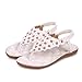 Produktbild Elecenty Damen Sandalen Schuhe Böhmen Schuh Sommerschuhe Bequeme Frauen Zehentrenner Sandaletten T-Strap Flats Keilabsatz Solide Offene Sandalen Weich Flache Peep-Toe Badeschuhe (38, Weiß)