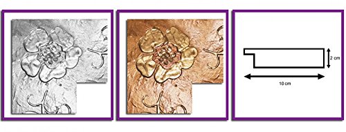 Bilderdepot24 – zeitloser Wandspiegel mit handgearbeitetem Dekorrahmen – Spiegel Blume – ca. 90×70 cm – Gold - 2