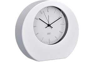 PROMO SHOP Clásico Reloj Despertador Analogico Blanco · Reloj de Mesa con Mecanismo de Cuarzo y Alarma · Reloj Sobremesa Ideal para Regalar en Cualquier Momento