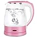 Produktbild Adultsys Wasserkocher 304 Edelstahl Chassis Glasschalenisolierung Automatischer Ausschaltkessel,Rosa,22 * 24 cm