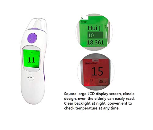 Preisvergleich Produktbild Digitales Stirn- und Ohrthermometer, Infrarotthermometer für Säuglinge, Kinder und Erwachsene, Fiebermelder und grauer Bildschirm mit 32 Datenspeicher-LCD-Bildschirmen