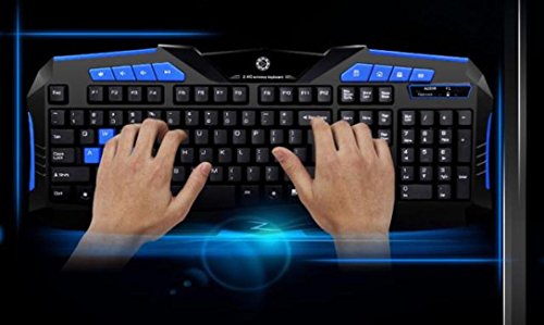 Zolimx 2.4G Wireless Gaming Tastatur und Maus Set nach Multimedia Computer Gamer (Blau) - 4